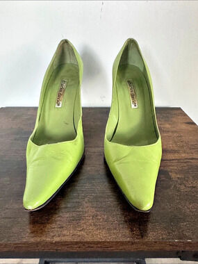 Charles David “Delta” VERY WORN Green Pointed Toe Heels